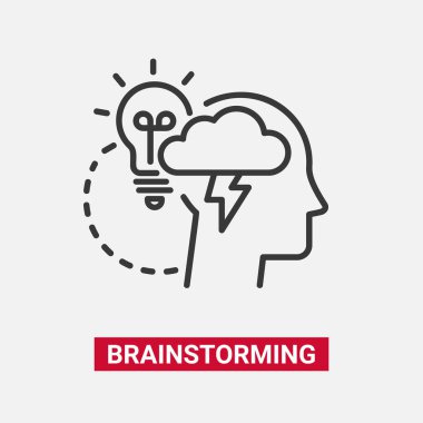 Beyin fırtınası - modern vektör satırı tasarım tek simgesi.