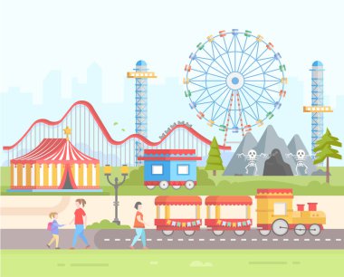 Hafta sonu - modern düz tasarım stil vektör çizim