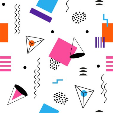 Renkli kesintisiz soyut geomertic desen - modern malzeme tasarım arka plan