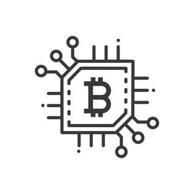 Bitcoin - satırı tasarım tek izole simgesi
