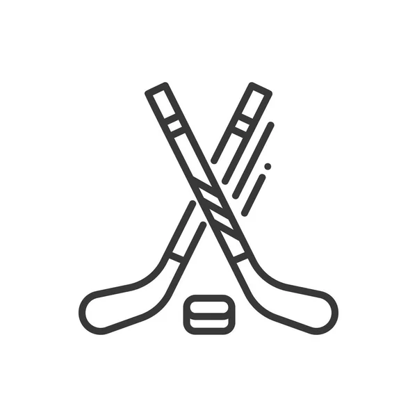 Ice hockey - line design single isolated icon — Stock Vector