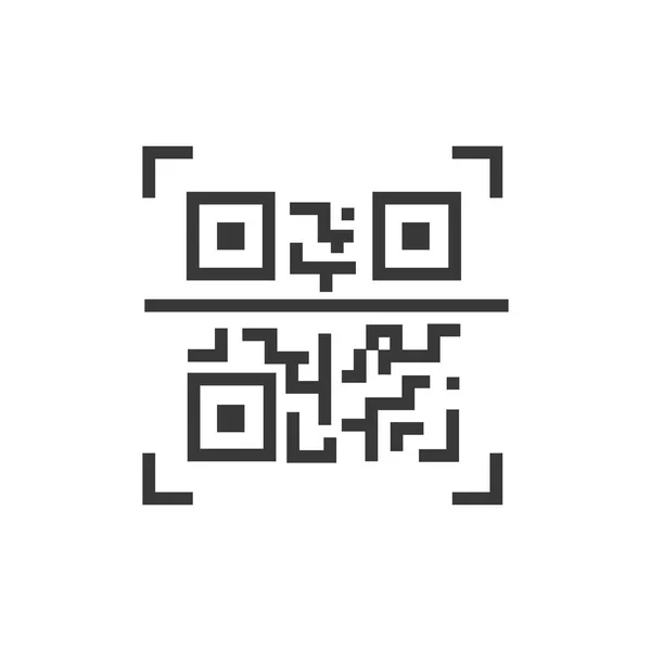 Código QR - diseño de línea único icono aislado — Vector de stock