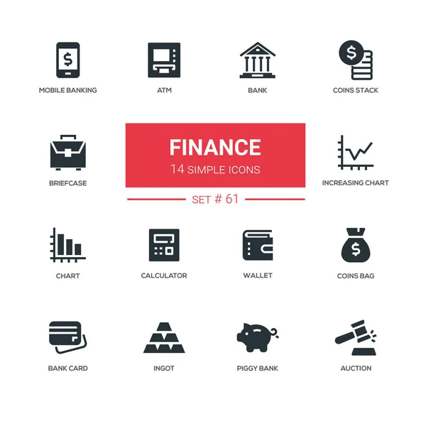 İş ve Finans - satırı tasarım Icons set — Stok Vektör