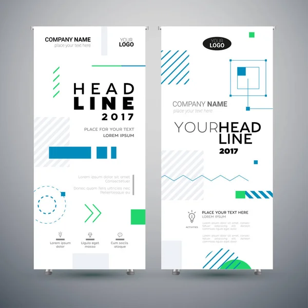 Banner corporativo - conjunto de ilustraciones abstractas de plantillas vectoriales modernas — Vector de stock