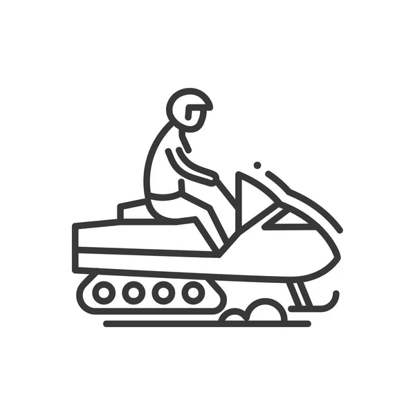 Snow racer - line design single isolated icon — Stock Vector