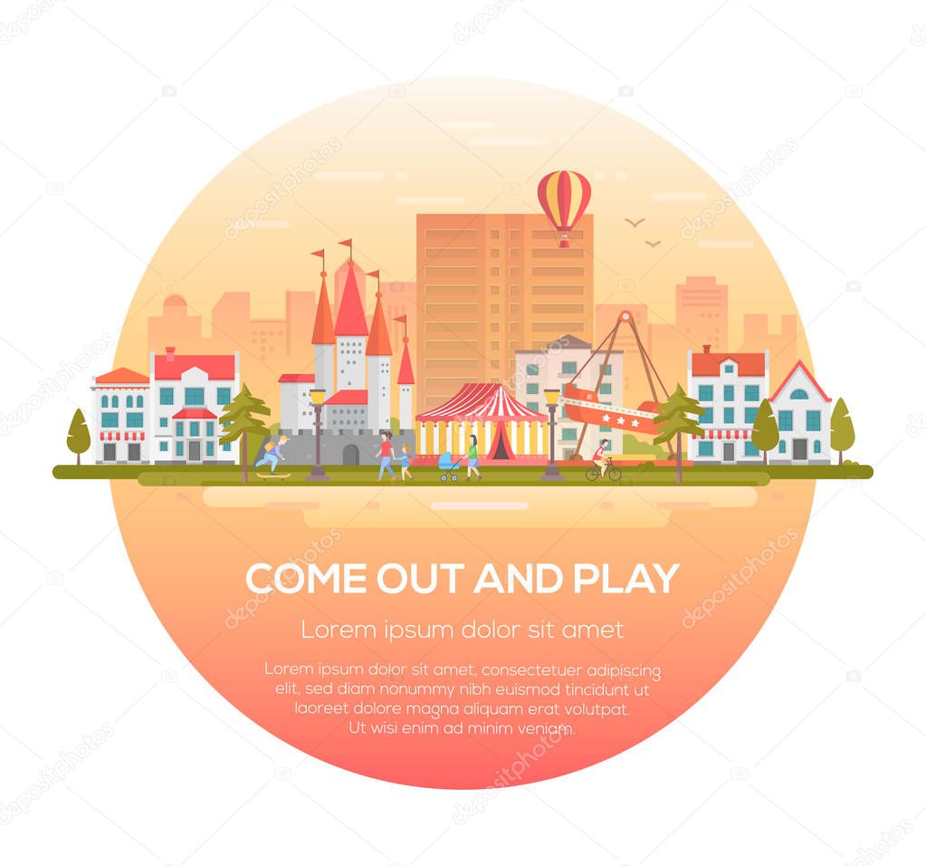 Come out and play - modern vector illustration