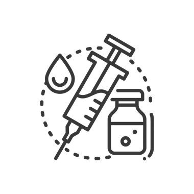 Aşı - satırı tasarım tek izole simgesi