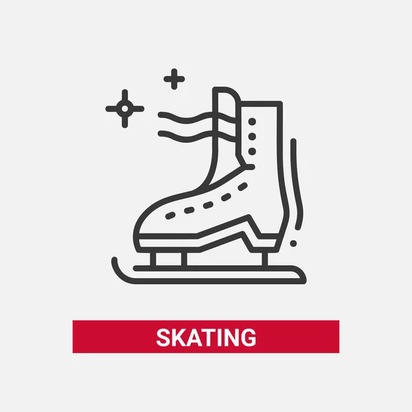 Ice skate - line design single isolated icon — Stock Vector