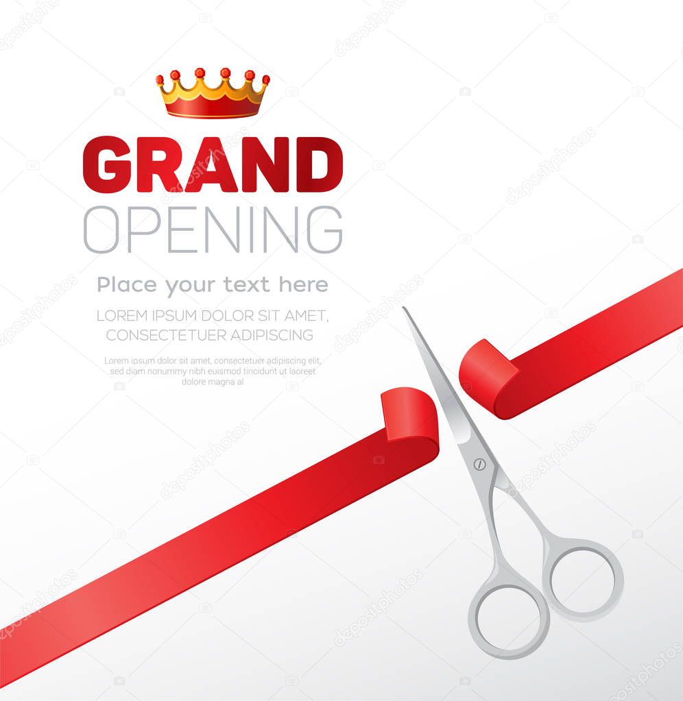 Grand opening template - modern vector illustration with place for text