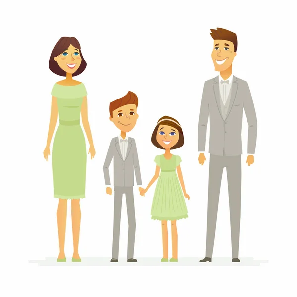 Family celebration - cartoon people characters isolated illustration — Stock Vector