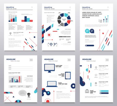 Presentation booklet - set of modern vector abstract templates clipart