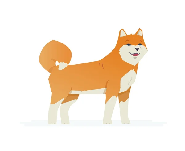 Roztomilý akita inu - moderní vektor kreslené postavy ilustrace — Stockový vektor