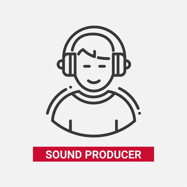 Productor de sonido - diseño de línea único icono aislado — Vector de stock