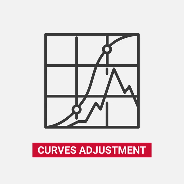 Kurvenanpassung - Liniendesign einzelnes, isoliertes Symbol — Stockvektor