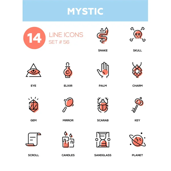 Kultur tema, mystic - line design ikoner set — Stock vektor