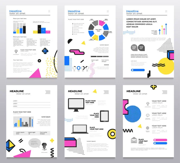 Presentatie boekje - set van moderne vector abstracte sjablonen — Stockvector