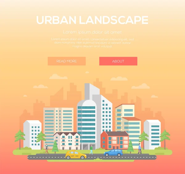 Paisagem urbana - ilustração vetorial moderna — Vetor de Stock