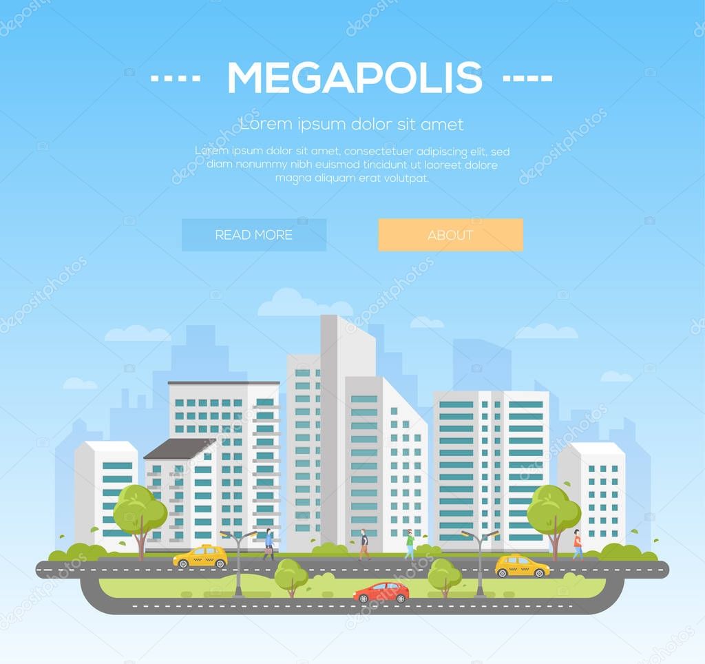 Megapolis - modern vector illustration