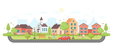 Yerleşim alanı - modern düz tasarım stil vektör çizim