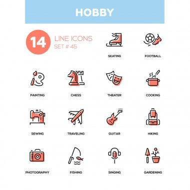 Hobi - satırı tasarım Icons set