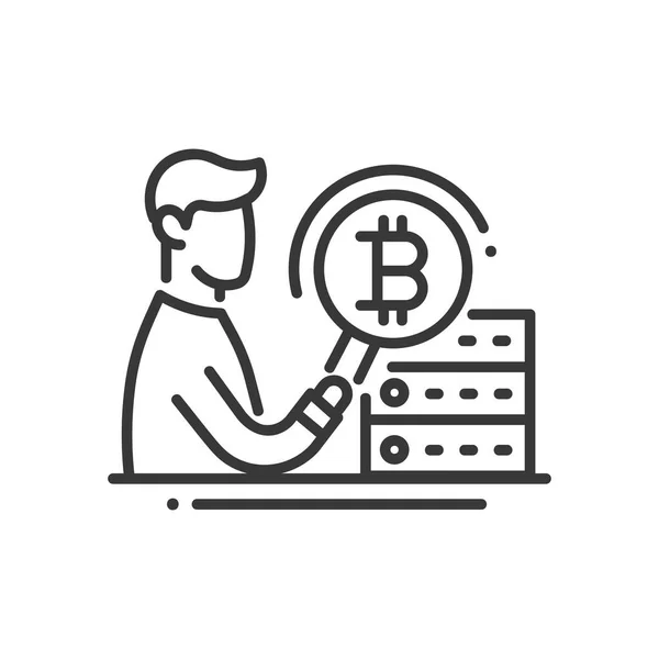 Bitcoin Mining - одиночная иконка — стоковый вектор