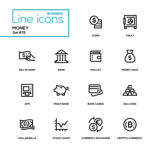 Money - line design icons set — Stock Vector