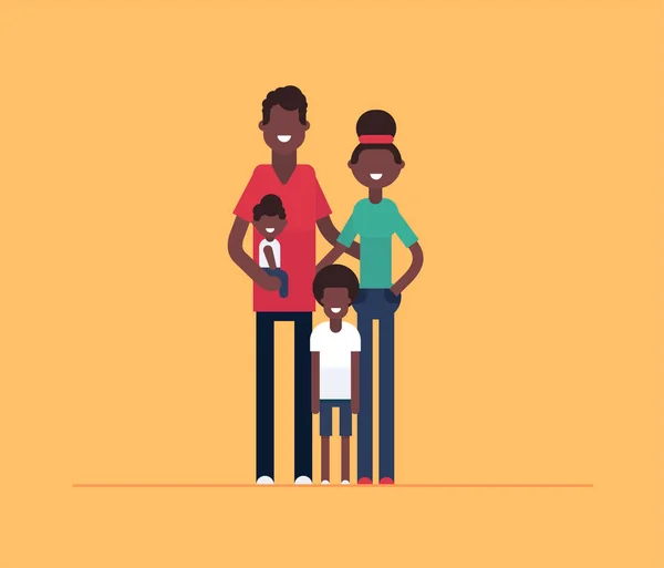 Família africana feliz - ilustração de estilo de design plano moderno — Vetor de Stock