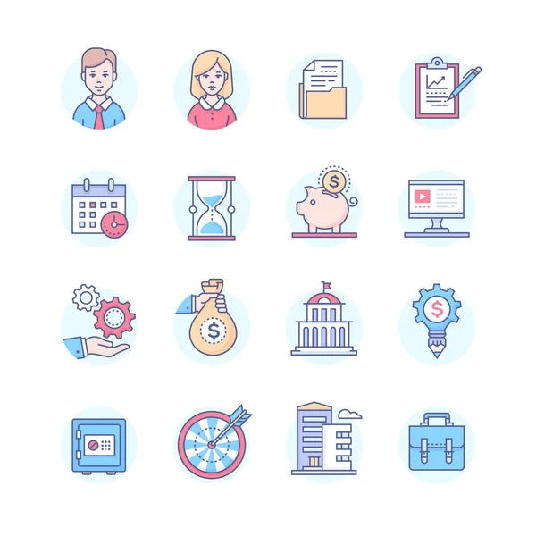 Business - set of line design style icons — Stock Vector