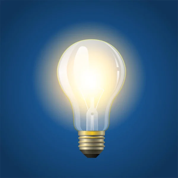Ampoule incandescente lumineuse - illustration moderne vectorielle réaliste isolée — Image vectorielle