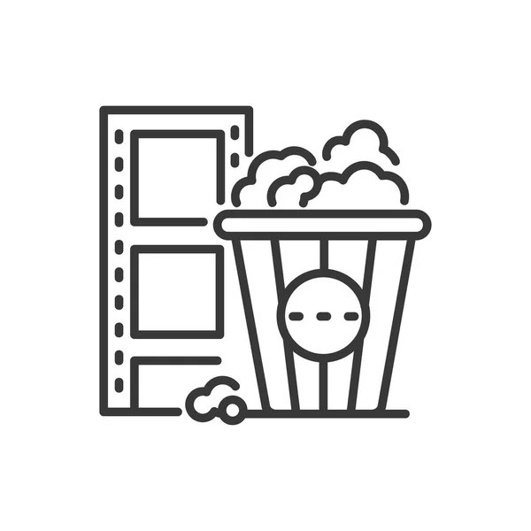 Popcorn - line design single isolated icon — Stock Vector