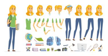 Öğrenci - vektör karikatür insanlar Oluşturucu karakter.