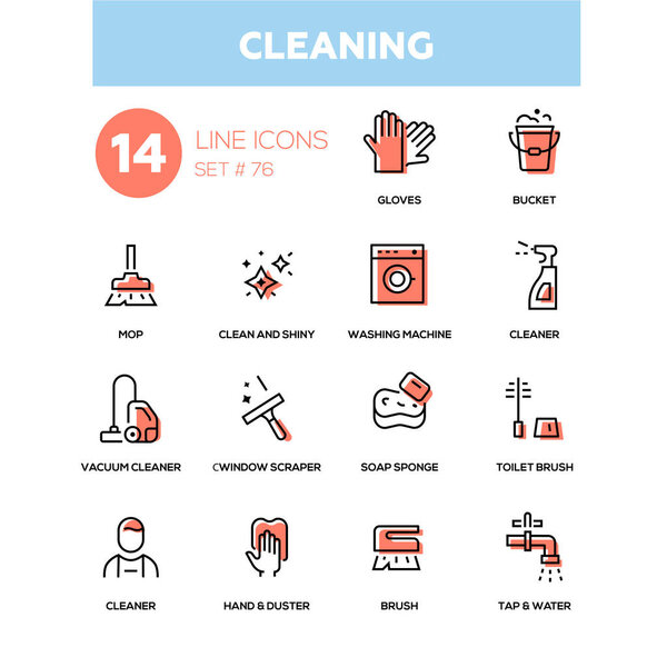 Cleaning - line design icons set