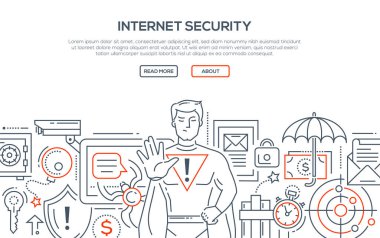 Internet security - çağdaş çizgi stil tasarlamak