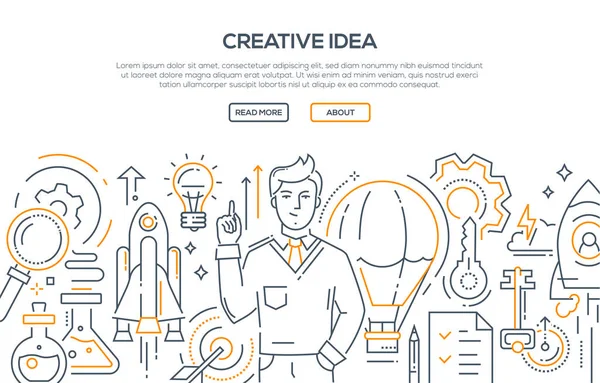 Idea creativa - ilustración de estilo de diseño de línea moderna — Vector de stock