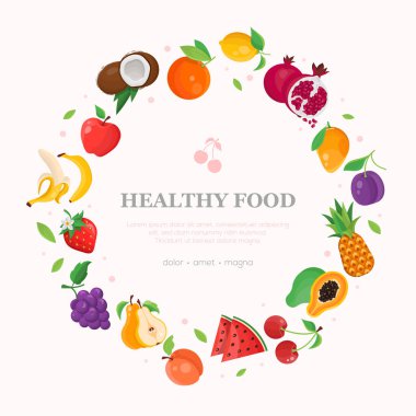 Sağlıklı gıda - modern renkli vektör çizim