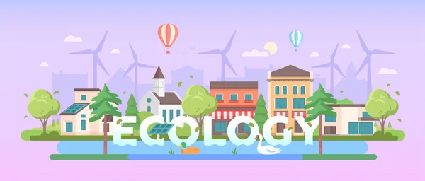 Ecologie - illustration vectorielle de style design plat moderne — Image vectorielle