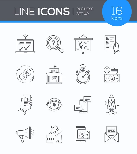 Business concepts - set of line design style icons Business - set of line design style icons — Stock Vector