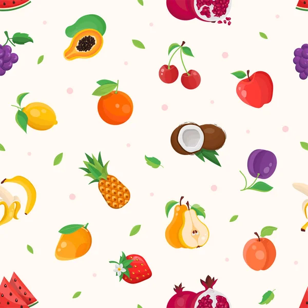 Fresh fruit - modern colorful seamless pattern — Stock Vector