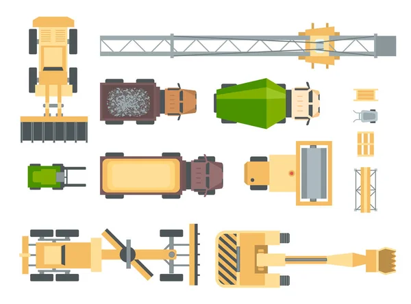 Construction machines - set of modern vector elements — Stock Vector