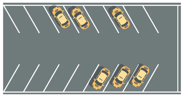Parkoviště taxi - moderní vektorové barevné ilustrace — Stockový vektor