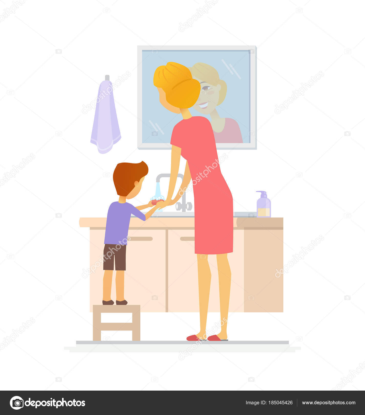 Kendi eller için bir yıkama standı Kendi eller için bir yıkama standı