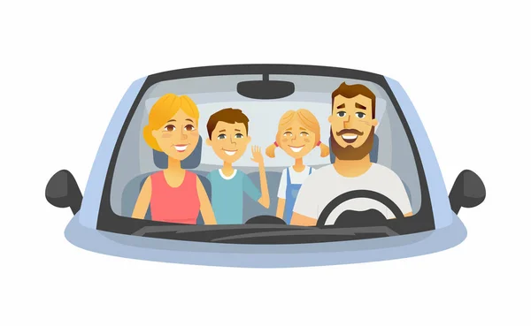 Family trip - cartoon people character isolated illustration