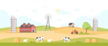 Köy - modern düz tasarım stil vektör çizim