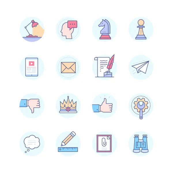 Conceptos de negocio - conjunto de iconos de diseño de línea moderna — Vector de stock