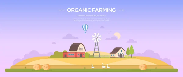 Agricultura orgânica - ilustração vetorial de estilo de design plano moderno — Vetor de Stock