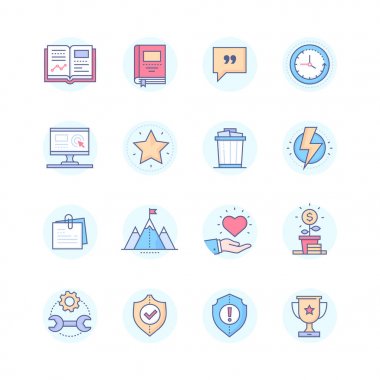 İş kavramları - çağdaş çizgi tasarım stili Icons set