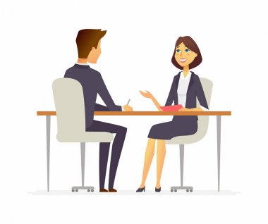Job interview - cartoon people character isolated illustration clipart