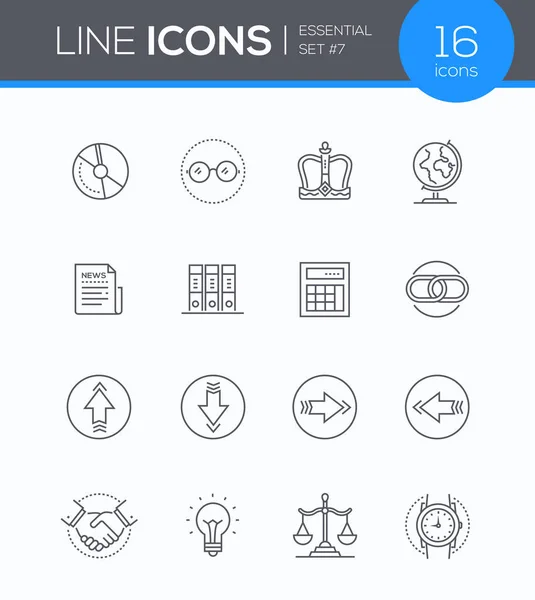 Business concepts - modern line design icons set — стоковый вектор