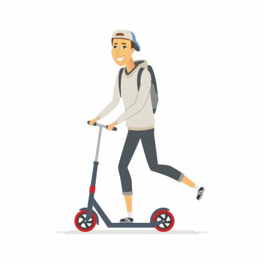 Çocuk bir tekme - karikatür insanlar izole karakter illüstrasyon sürme