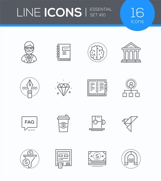 Conceptos de negocio y finanzas - conjunto de iconos de estilo de diseño de línea moderna — Vector de stock
